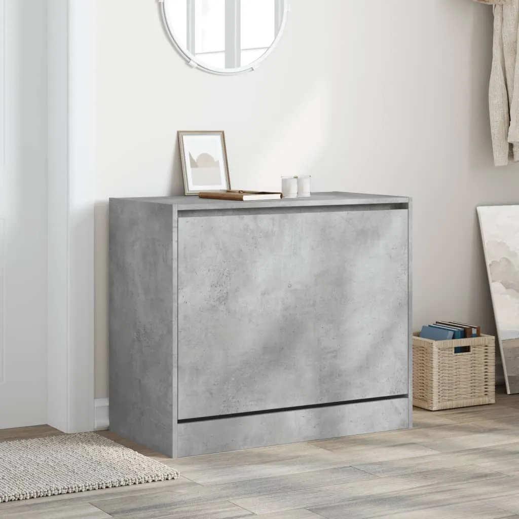Shoe Cabinet Concrete Grey 80x42x69 cm Engineered Wood