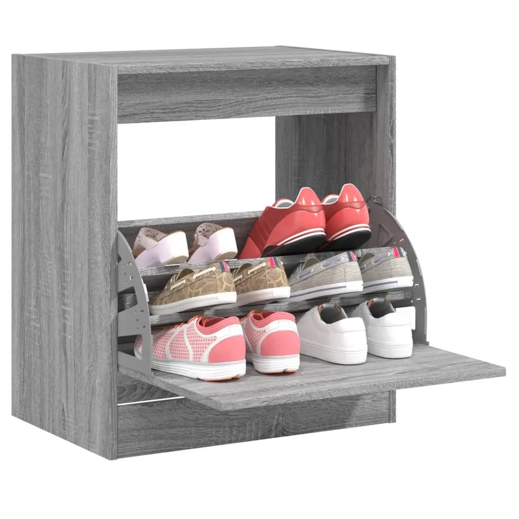 Shoe Cabinet Grey Sonoma 60x42x69 cm Engineered Wood