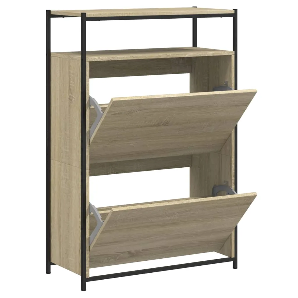 Shoe Cabinet Sonoma Oak 75x34x112 cm Engineered Wood