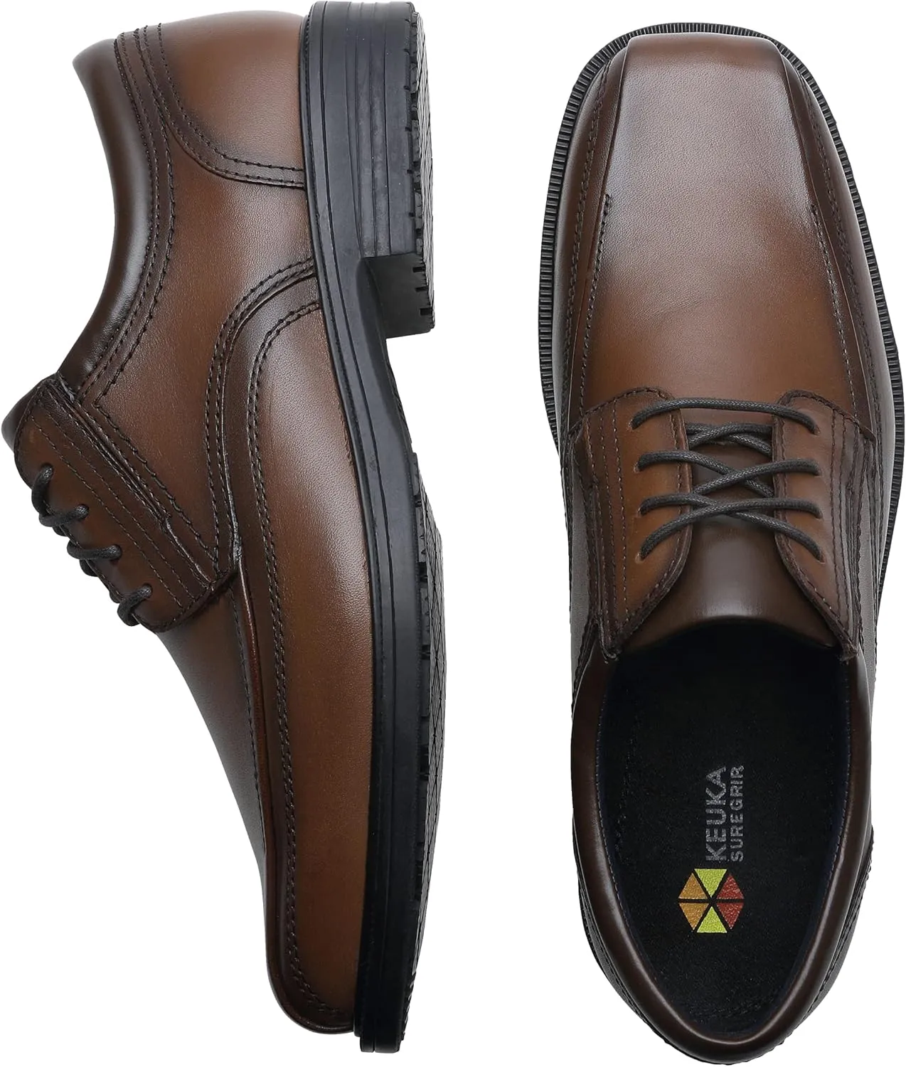 Shoes for Crews Dress Shoes for Men, Mens Oxfords, Zapatos De Vestir para Hombre, Slip Resistant, Brown or Black