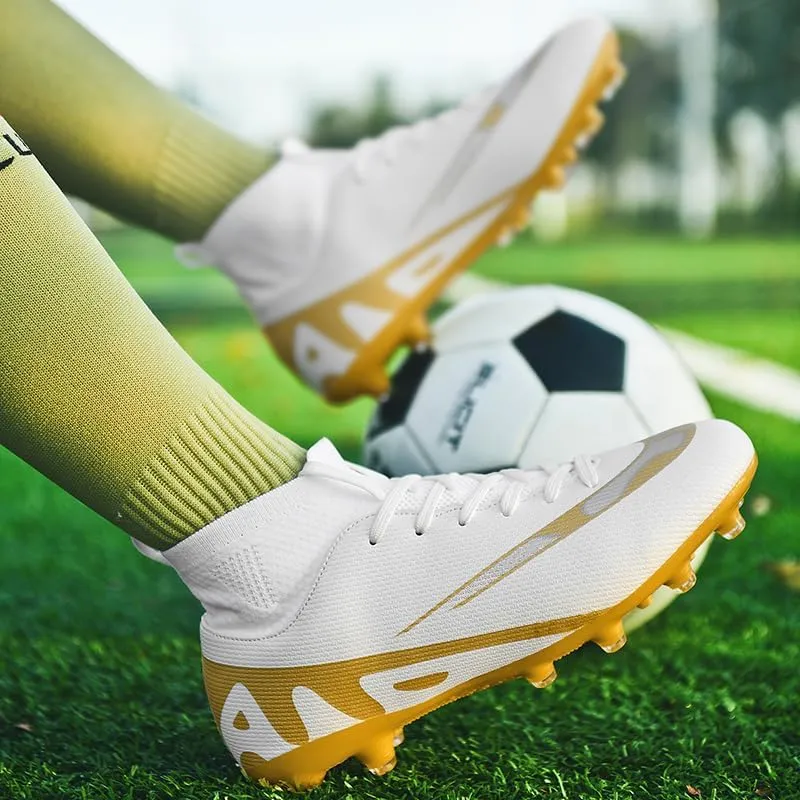 Soccer Cleats Men Soccer Boots Outdoor Turf Training Youth Soccer Cleats High-Top for Big Boys Soccer Shoes