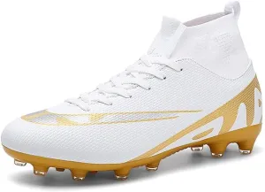 Soccer Cleats Men Soccer Boots Outdoor Turf Training Youth Soccer Cleats High-Top for Big Boys Soccer Shoes