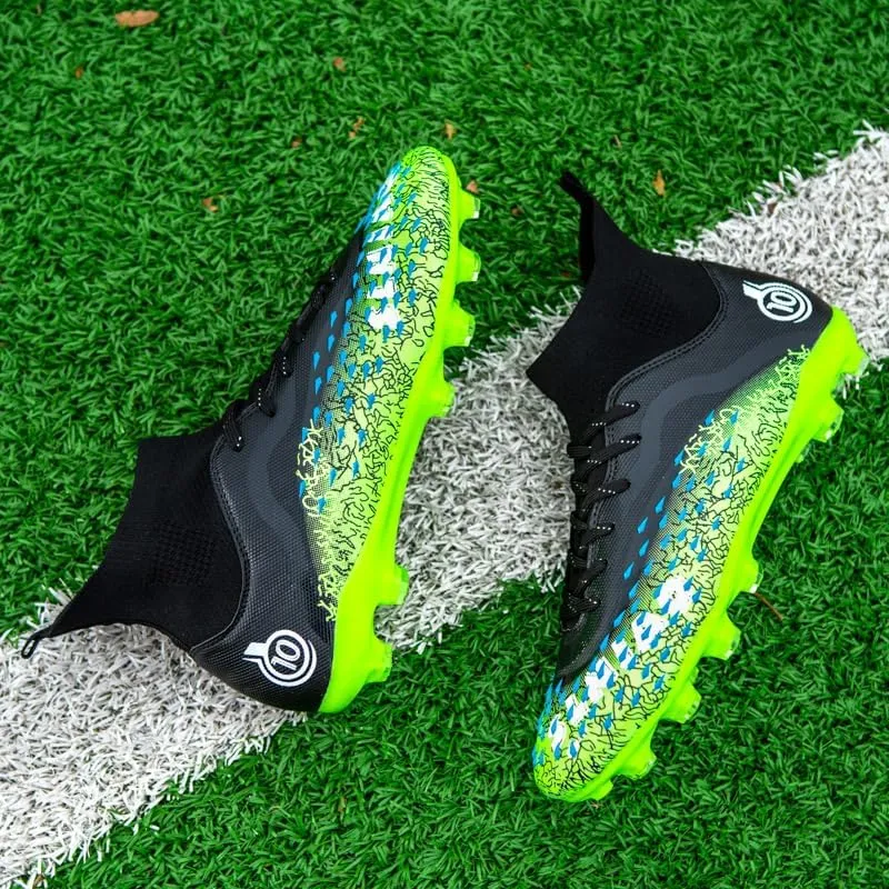 Soccer Cleats Men Soccer Boots Outdoor Turf Training Youth Soccer Cleats High-Top for Big Boys Soccer Shoes