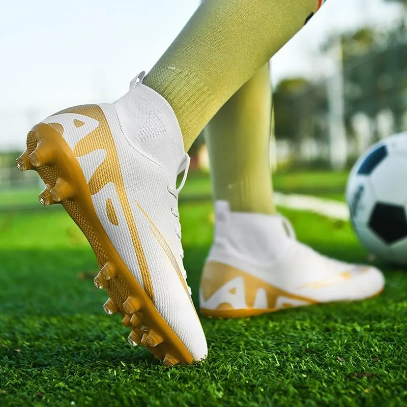 Soccer Cleats Men Soccer Boots Outdoor Turf Training Youth Soccer Cleats High-Top for Big Boys Soccer Shoes