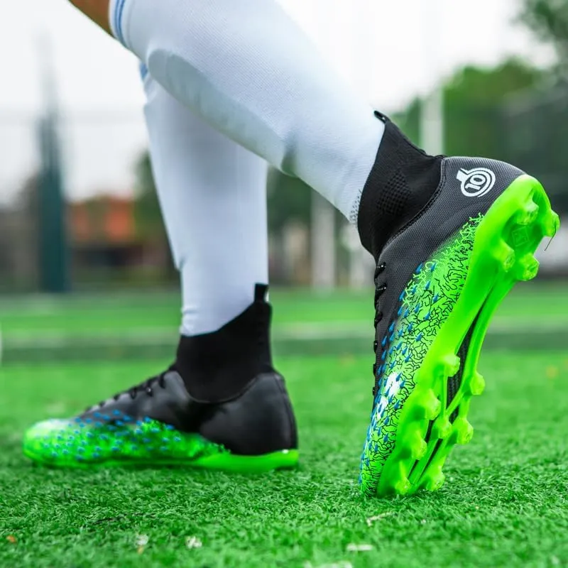 Soccer Cleats Men Soccer Boots Outdoor Turf Training Youth Soccer Cleats High-Top for Big Boys Soccer Shoes