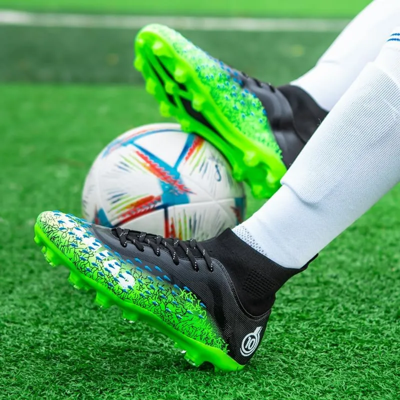 Soccer Cleats Men Soccer Boots Outdoor Turf Training Youth Soccer Cleats High-Top for Big Boys Soccer Shoes