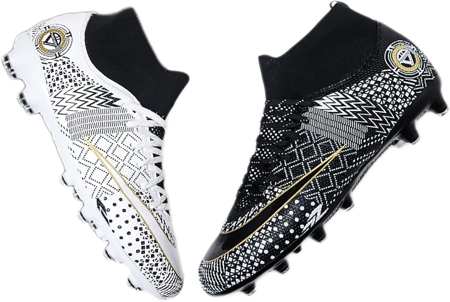Soccer Cleats Mens,Casual High-top Lace-up Youth Football Cleats,Comfortable Non-Slip Fg/Ag Turf Soccer Shoes Men,for Soccer Cleats Boys/Training