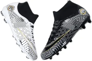 Soccer Cleats Mens,Casual High-top Lace-up Youth Football Cleats,Comfortable Non-Slip Fg/Ag Turf Soccer Shoes Men,for Soccer Cleats Boys/Training