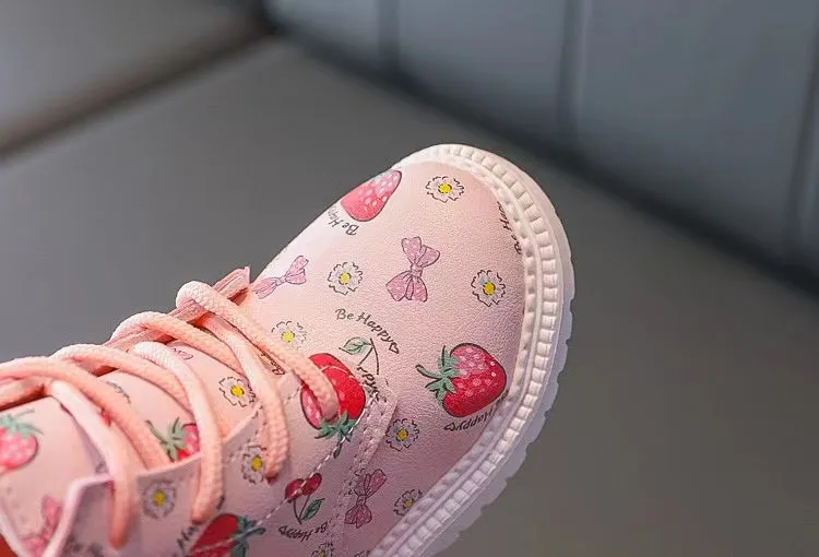 Sweet Strawberry Fleece Martin Boots
