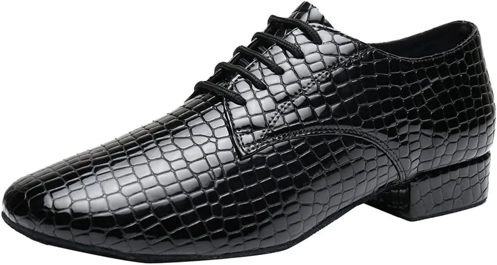 TDA Men's Classic Lace-up Leather Tango Ballroom Salsa Latin Dance wedding Shoes