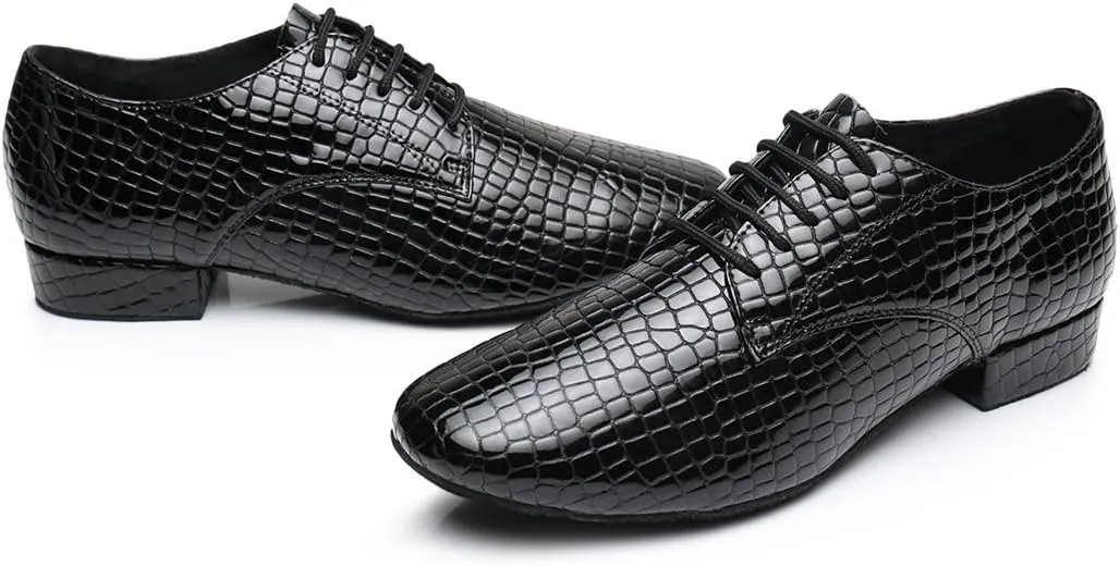 TDA Men's Classic Lace-up Leather Tango Ballroom Salsa Latin Dance wedding Shoes