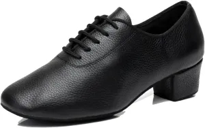 TDA Women's Classic Lace-up Leather Ballroom Salsa Tango Samba Rumba Modern Latin Dance Shoes