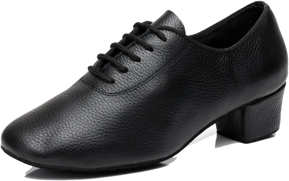 TDA Women's Classic Lace-up Leather Ballroom Salsa Tango Samba Rumba Modern Latin Dance Shoes