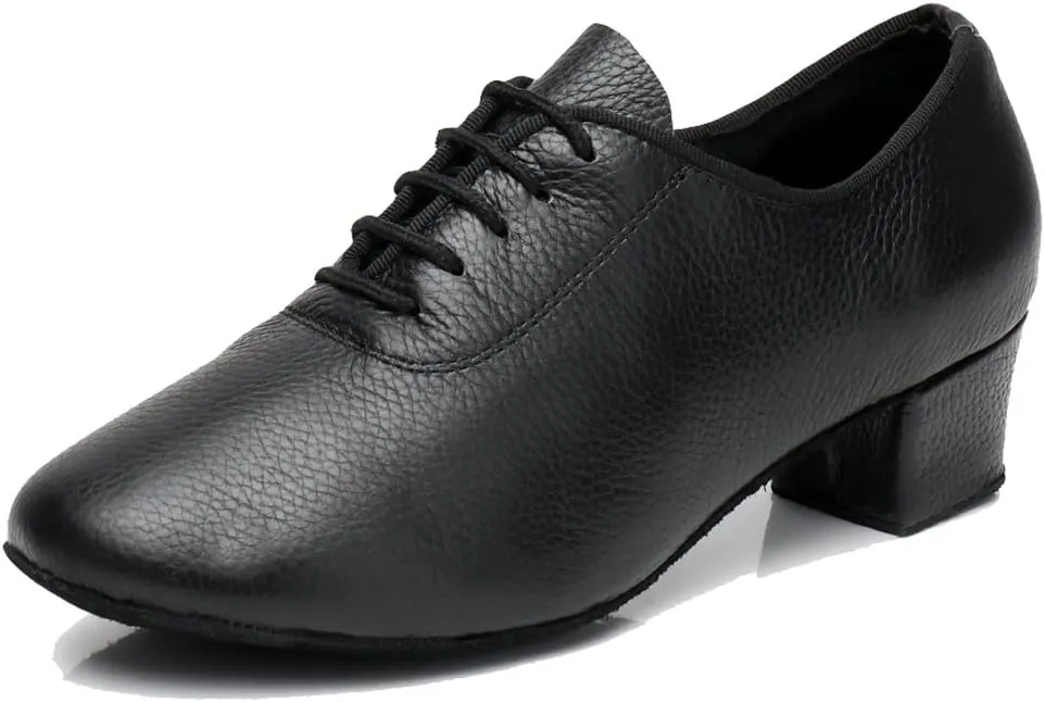 TDA Women's Classic Lace-up Leather Ballroom Salsa Tango Samba Rumba Modern Latin Dance Shoes