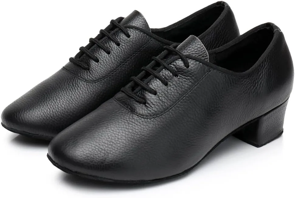 TDA Women's Classic Lace-up Leather Ballroom Salsa Tango Samba Rumba Modern Latin Dance Shoes