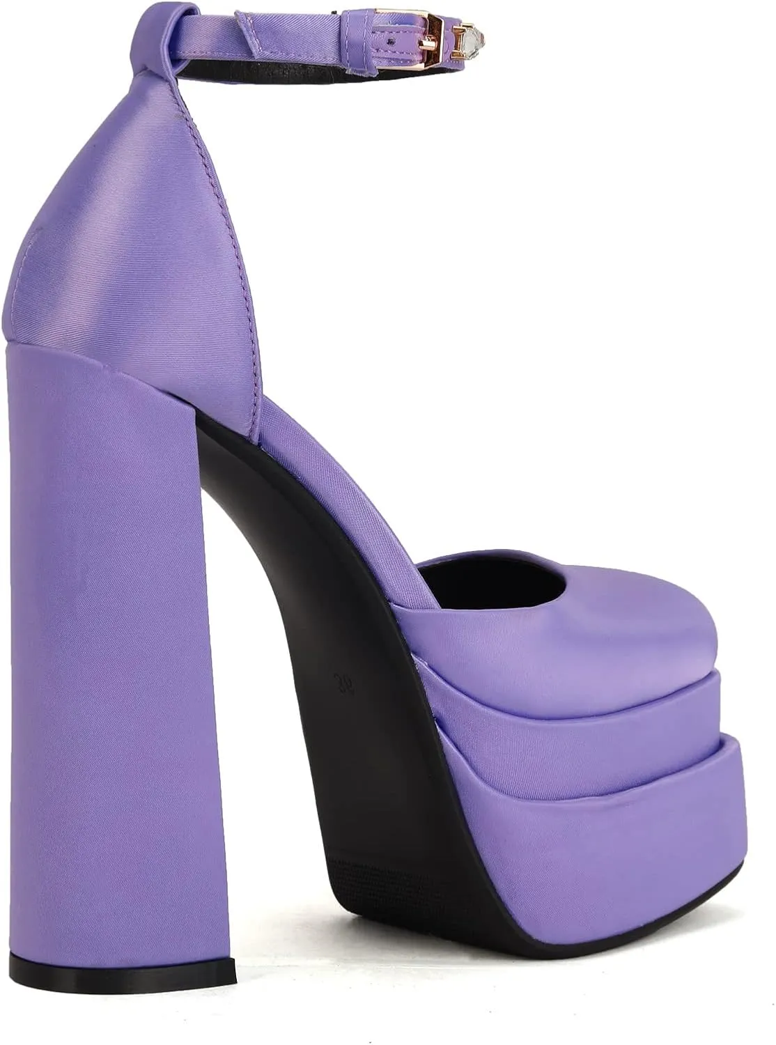THESHY Womens Platform Chunky High Block Heels Ankle Strap Buckles Wedge Dress Pumps Fashion Shoes for Women