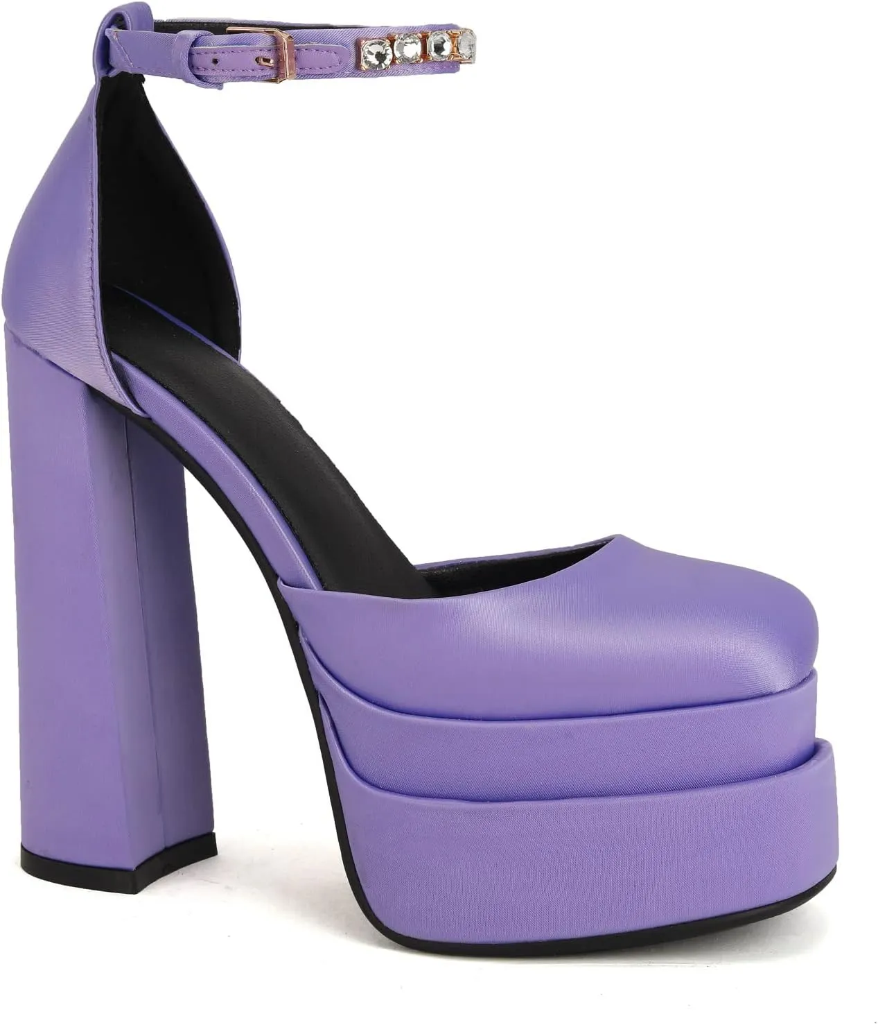 THESHY Womens Platform Chunky High Block Heels Ankle Strap Buckles Wedge Dress Pumps Fashion Shoes for Women