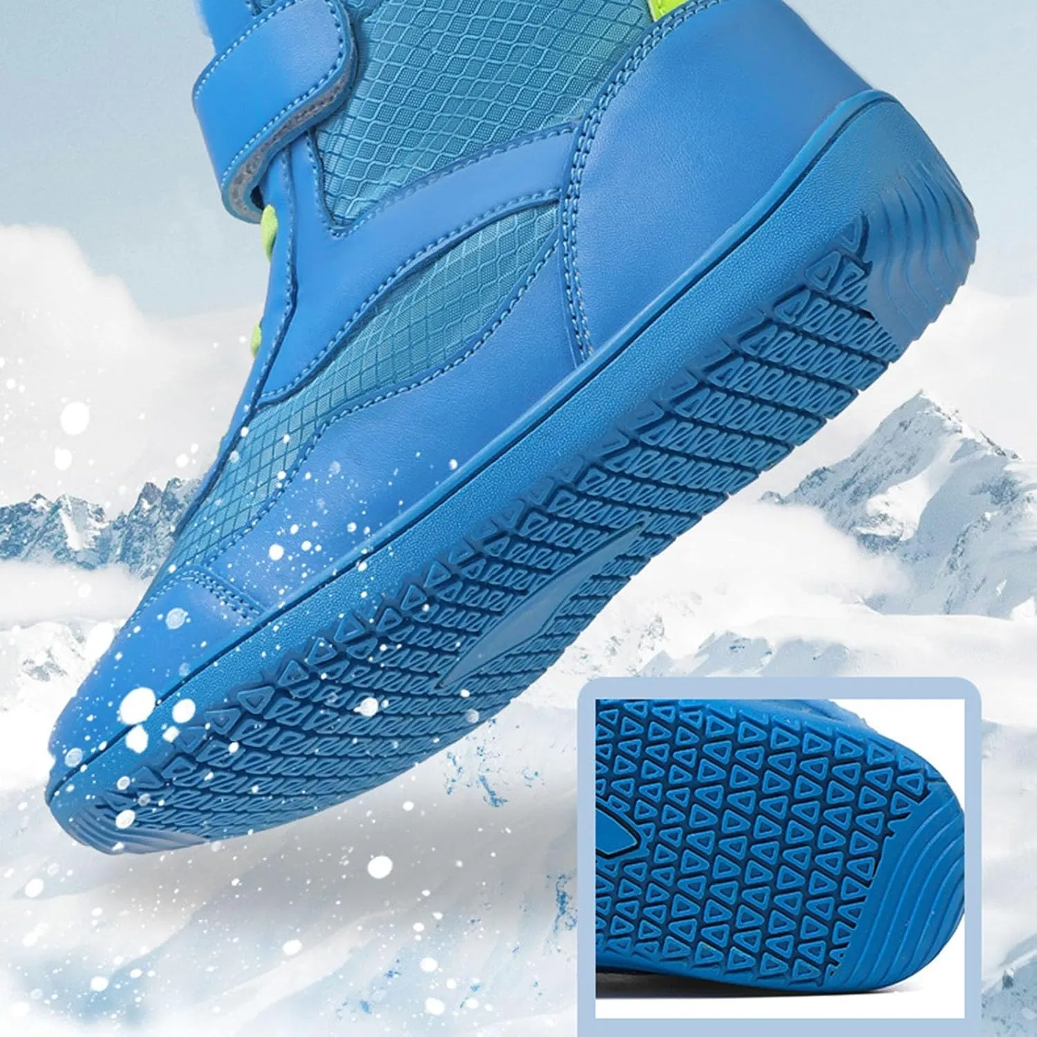 Toddler Boys Girls Winter Snow Barefoot Boots with Wide Toe Box Slip Drop Sole Ankle Boots Hiking Fur Lined Winter Boots