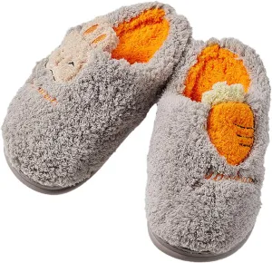 Toddler Bunny Slippers Boys Girls Warm Fuzzy Slipper for Kid House Shoes Bedroom Slippers Winter Slip on Shoes