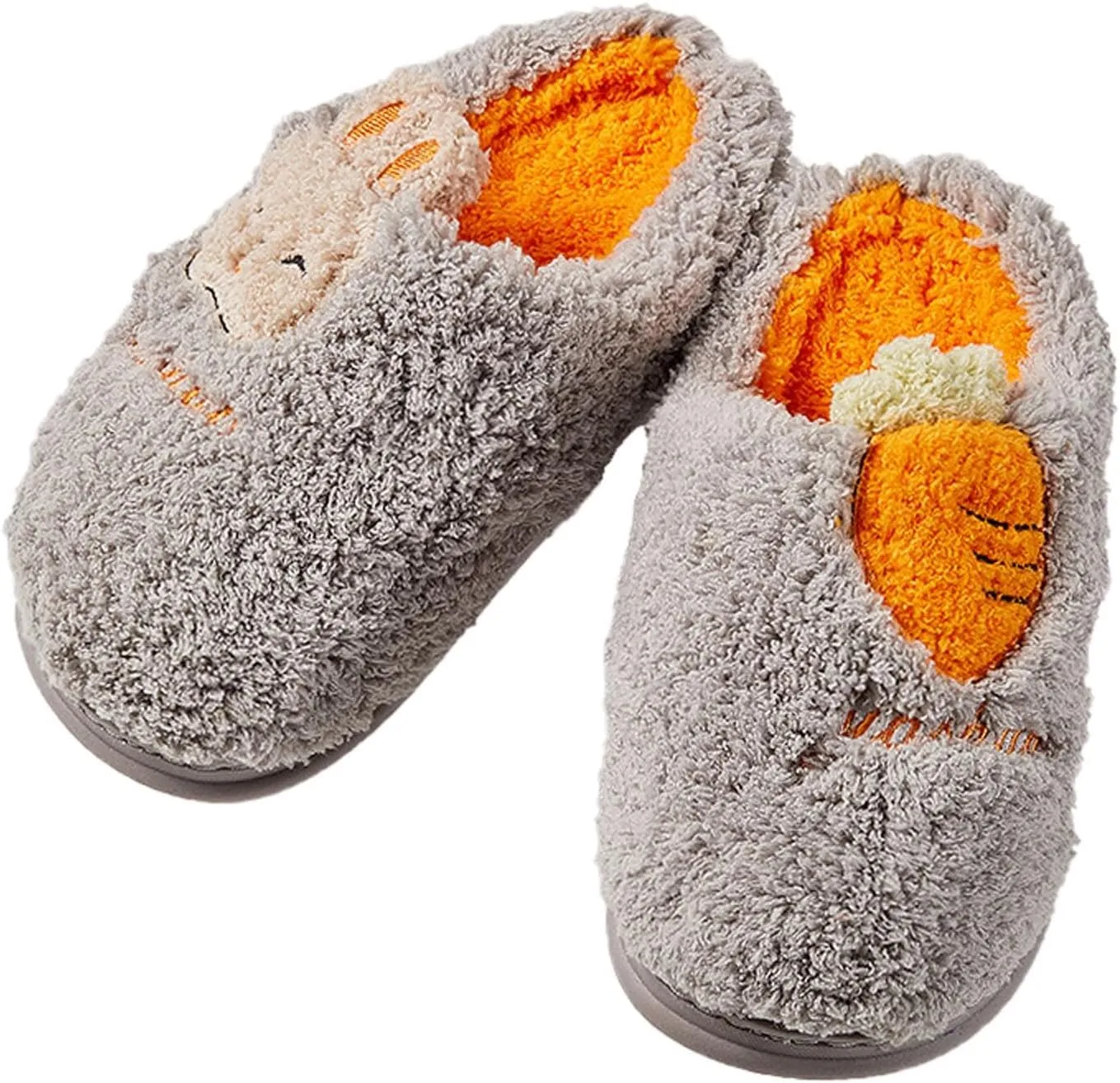 Toddler Bunny Slippers Boys Girls Warm Fuzzy Slipper for Kid House Shoes Bedroom Slippers Winter Slip on Shoes