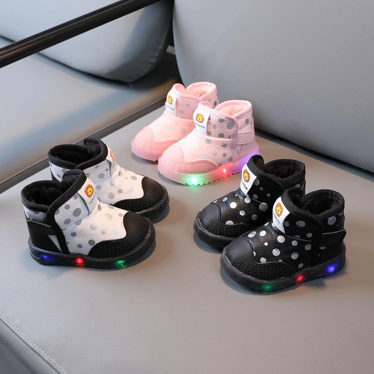 Toddler High Top Light Up Shoes for Girls Boys LED Soft Sole Breathable Lightweight Non Slip Running Sneakers