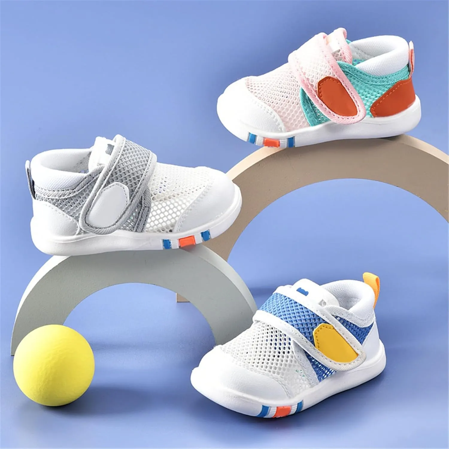 Toddler Mesh Sneakers Baby Boys & Girls Barefoot Shoes Lightweight Breathable Walking Running Tennis Sport Shoes