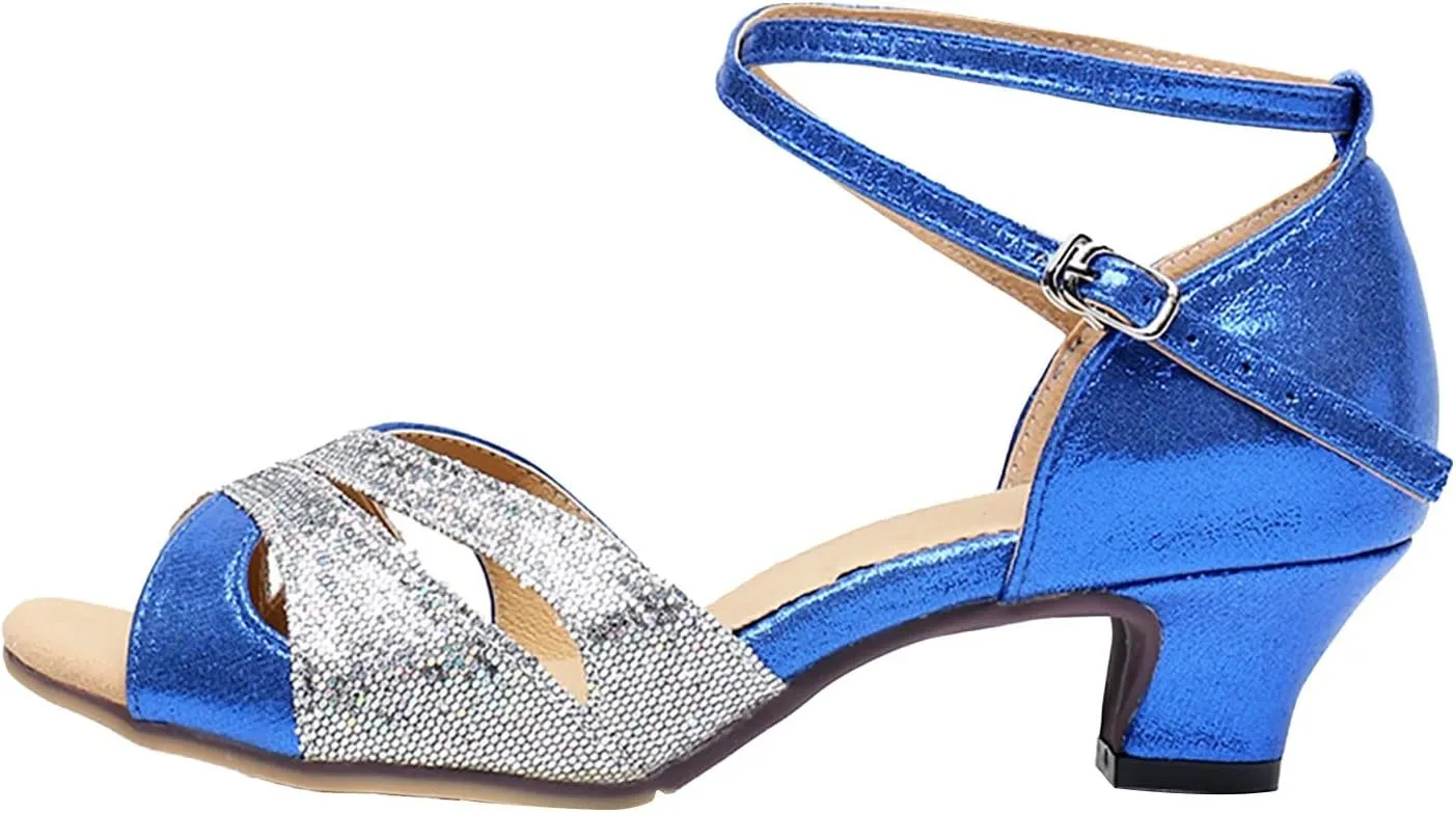 VESNIBA Women's Outdoor Rubber Sole 3.5cm Low Heel Soft Bottom Latin Dance Shoes Style Sandals Women