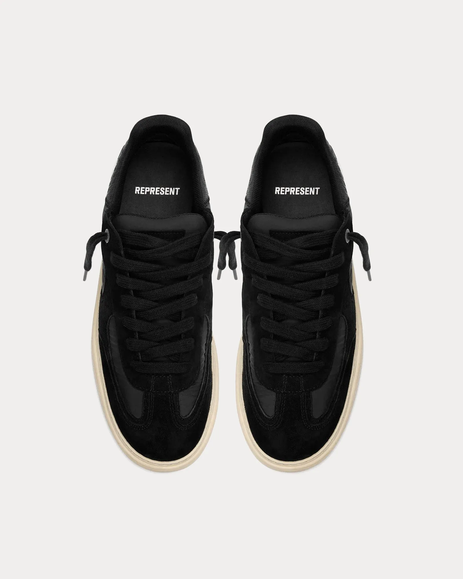 Virtus Leather & Nylon Off Black Low Top Sneakers