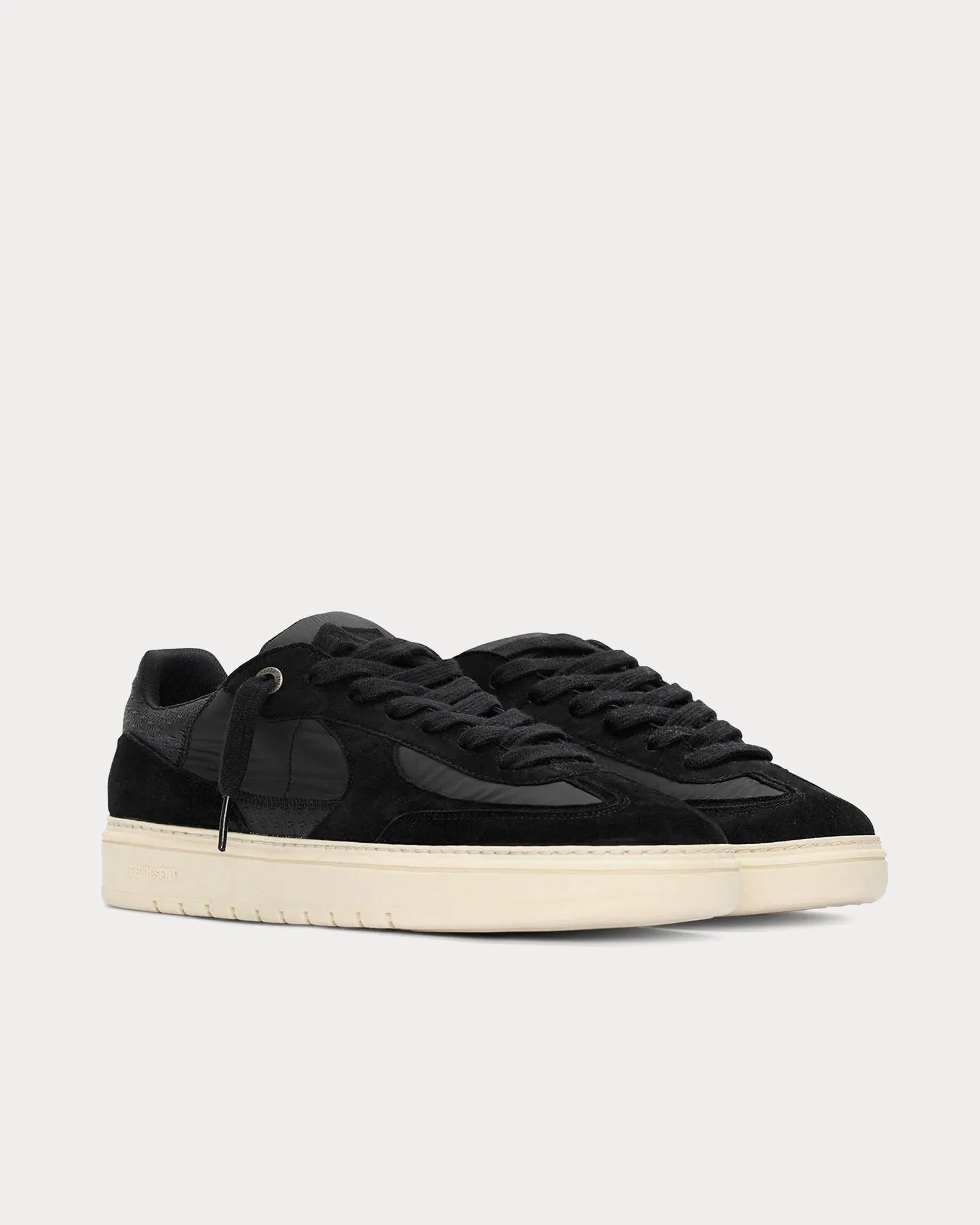 Virtus Leather & Nylon Off Black Low Top Sneakers