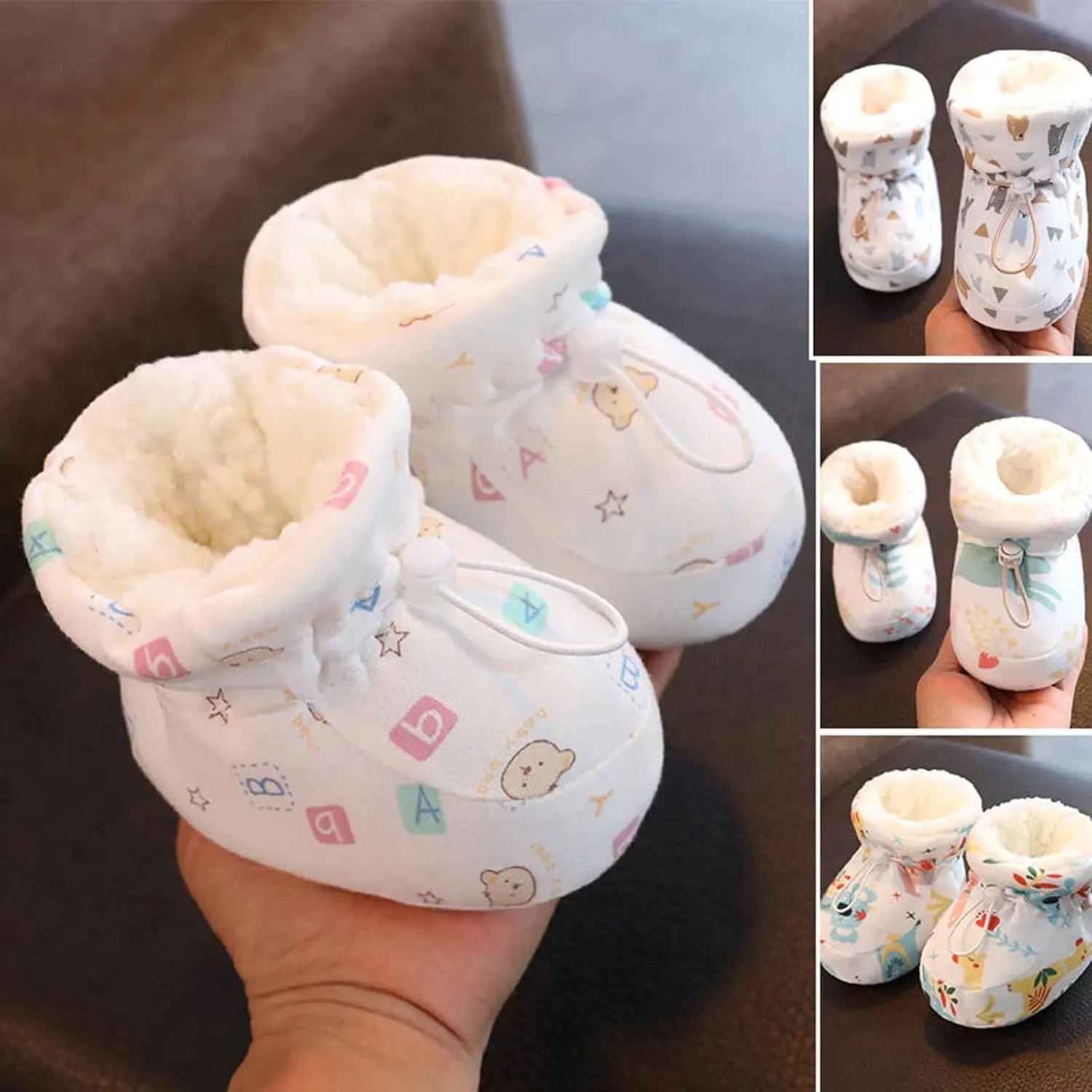 Warm Fur Baby Boots,Warm Cozy Fleece Baby Booties,Cute Fuzzy Prewalker Sock Shoes,Toddler Winter Warm Shoes
