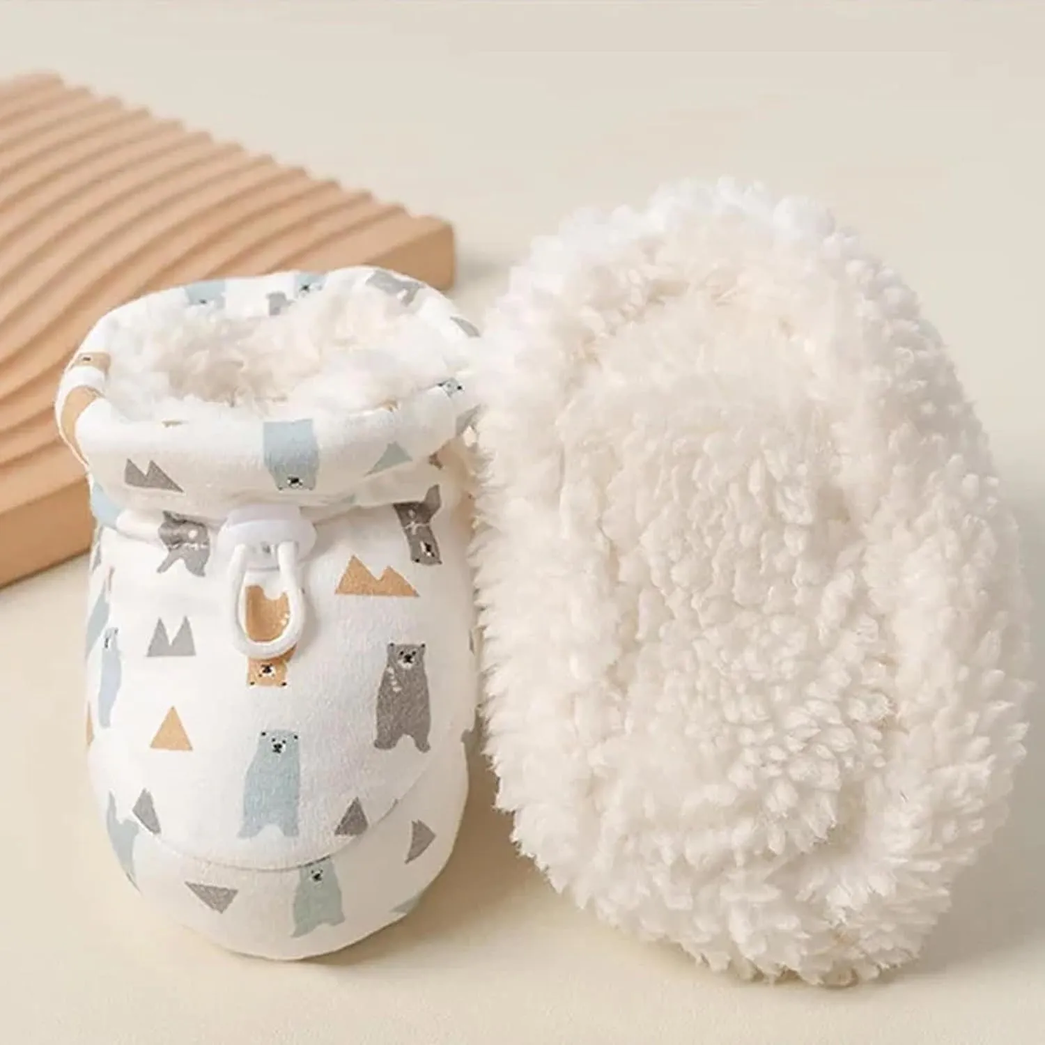 Warm Fur Baby Boots,Warm Cozy Fleece Baby Booties,Cute Fuzzy Prewalker Sock Shoes,Toddler Winter Warm Shoes