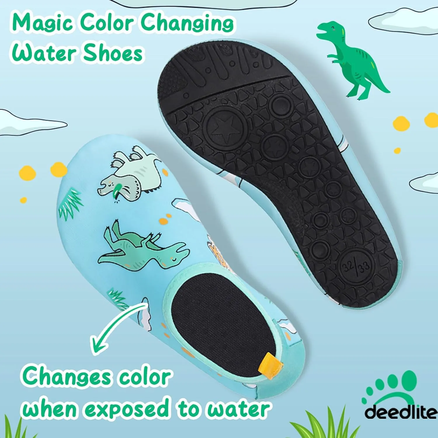 Water Shoes for Kids,Swim Shoes Boys Color Changing Cartoon,Girls Beach Shoes,Toddler Aqua Socks Zapato de Agua para Nios