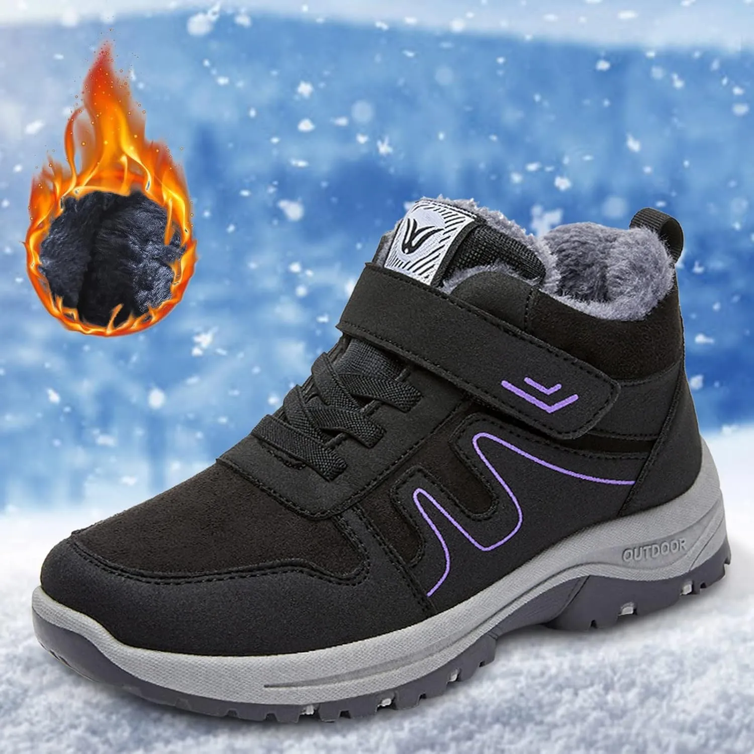 Wide Calf Snow Boots for Women Plus Size Zippered Snow Boots for Women Waterproof Insulated Winter Boots Women Size 8 Waterproof Zapatos De Mujer Para El Frio Y Nieve Womens Winter Hiking Boots Wide