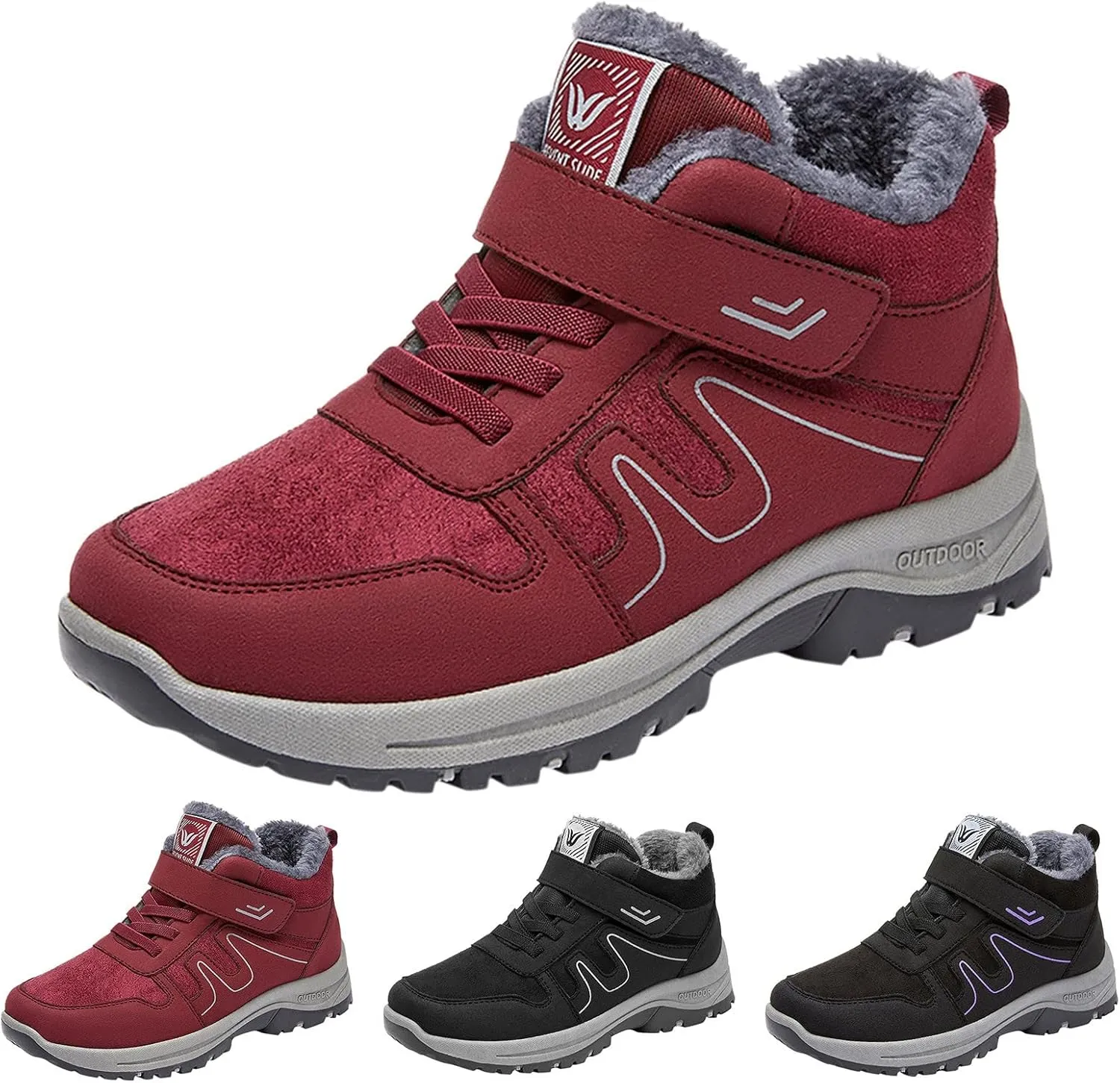 Wide Calf Snow Boots for Women Plus Size Zippered Snow Boots for Women Waterproof Insulated Winter Boots Women Size 8 Waterproof Zapatos De Mujer Para El Frio Y Nieve Womens Winter Hiking Boots Wide