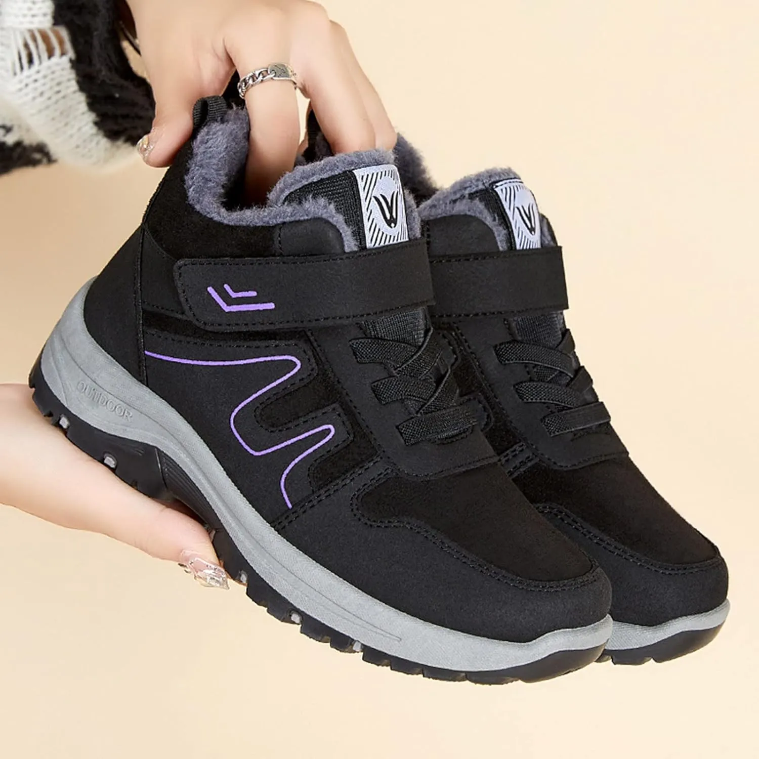 Wide Calf Snow Boots for Women Plus Size Zippered Snow Boots for Women Waterproof Insulated Winter Boots Women Size 8 Waterproof Zapatos De Mujer Para El Frio Y Nieve Womens Winter Hiking Boots Wide