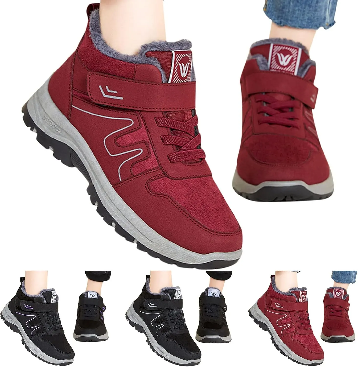 Wide Calf Snow Boots for Women Plus Size Zippered Snow Boots for Women Waterproof Insulated Winter Boots Women Size 8 Waterproof Zapatos De Mujer Para El Frio Y Nieve Womens Winter Hiking Boots Wide