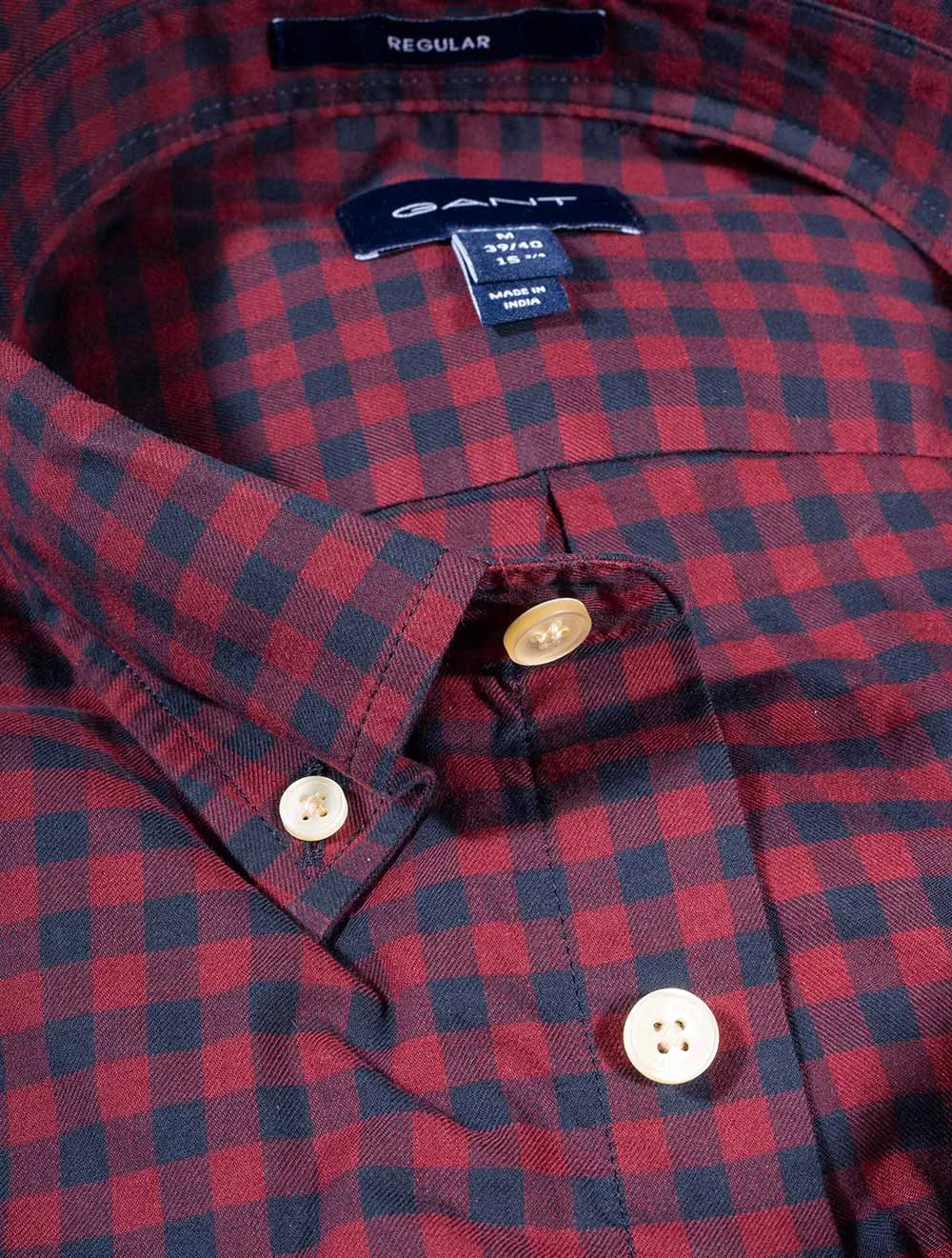 Winter Twill Buffalo Check Regular Fit Broadcloth Port Red
