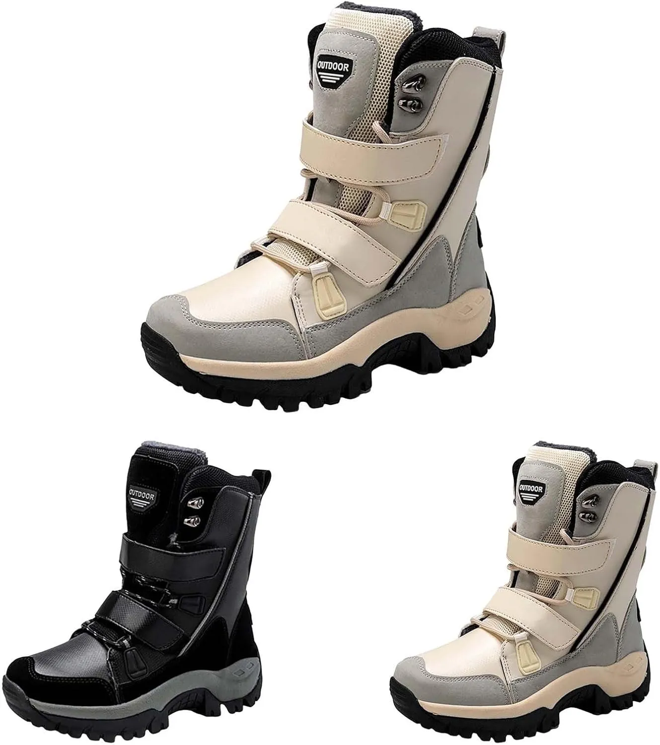 Winter White Boots for Women Size 12 Women's Snow Boots Waterproof White Women Winter Boots Women Waterproof Boots Women Mid Calf Flat Leather Winter Boots Prime of Day Deals