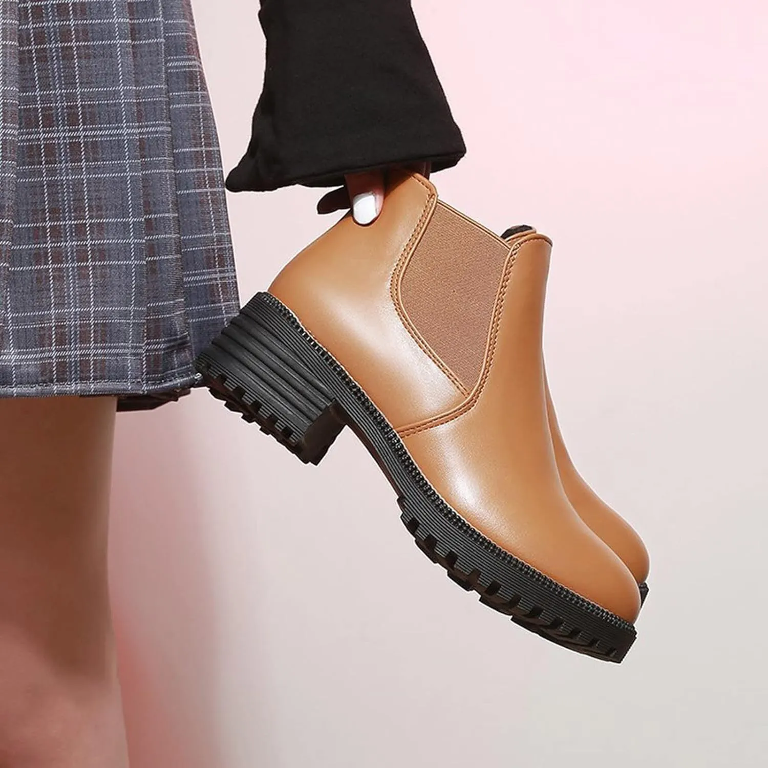 Womens Booties Ankle Women Booties Low Heel Flat Cowboy Boots for Women Mens Casual Boot Lightweight Cute Round Toe Closed Toe Wide Fit Available