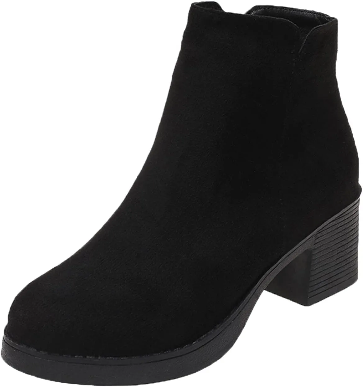 Women's Boots Ankle Flat Booties for Women Ankle Boots for Women Low Heel Flat Boot Laces Casual Round Head Slip on Pointed Toe Chunky Stacked Heel