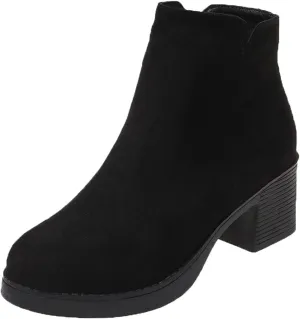 Women's Boots Ankle Flat Booties for Women Ankle Boots for Women Low Heel Flat Boot Laces Casual Round Head Slip on Pointed Toe Chunky Stacked Heel