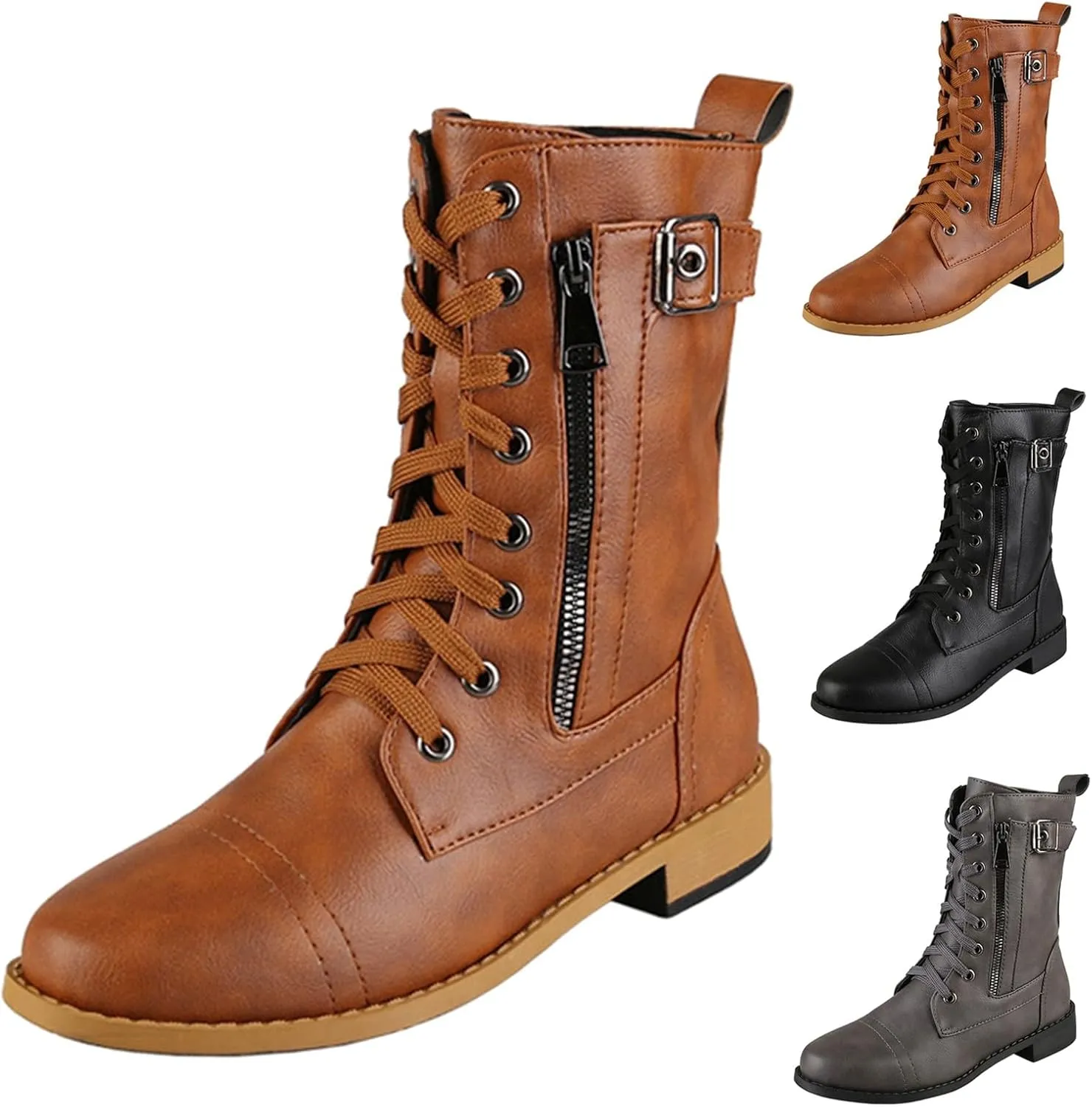 Women's Boots Ankle Wide Ankle Booties for Women Boots for Women Low Heel Boot for Men Comfortable and Soft Lightweight Side Zipper Pointd Toe Suede