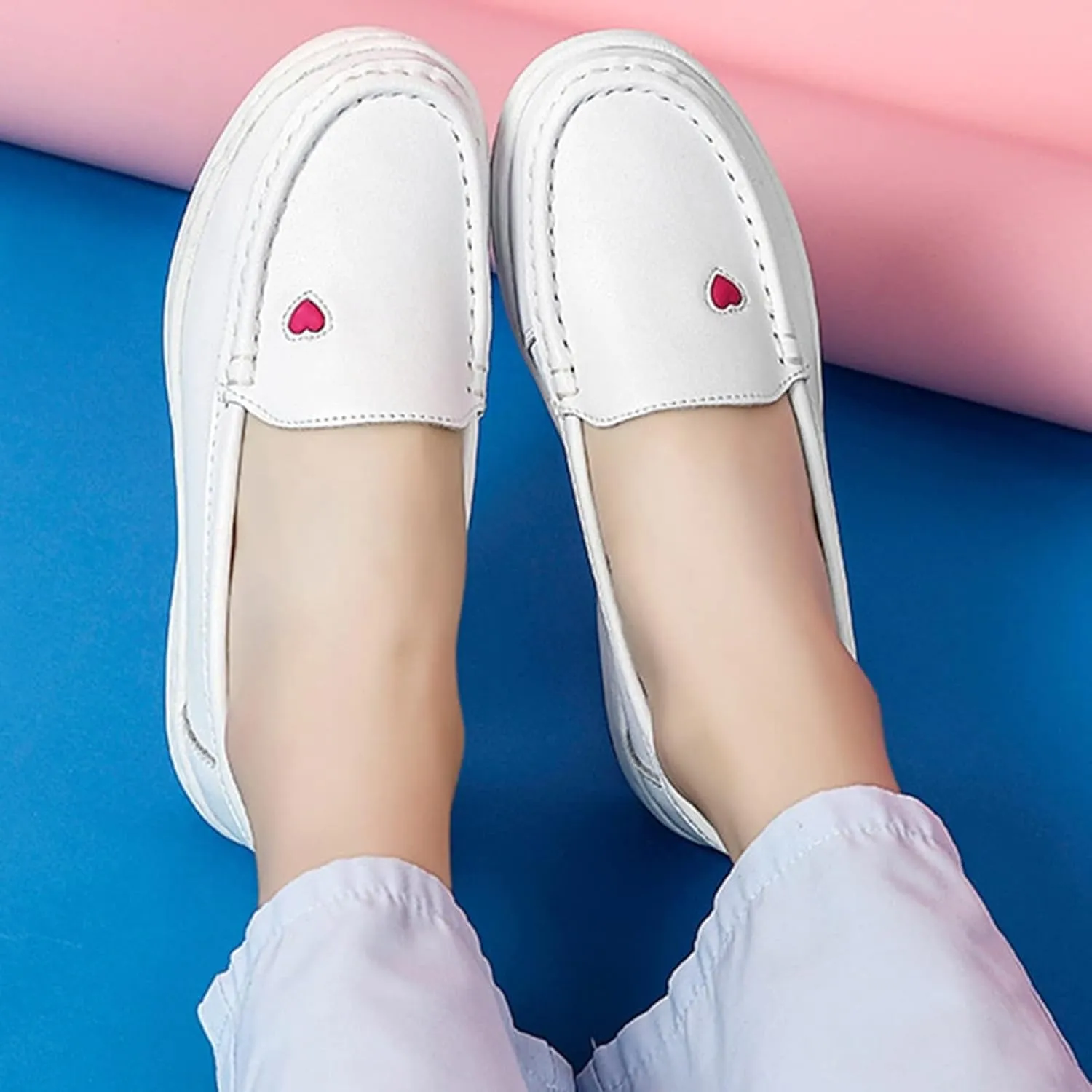 Women's Healthcare Nursing Shoes,Professional Lightweight Nurse Shoes with Soft Non-Slip Sole,Summer Comfortable Nonslip Oil Chef Work Shoes for Women Food Service