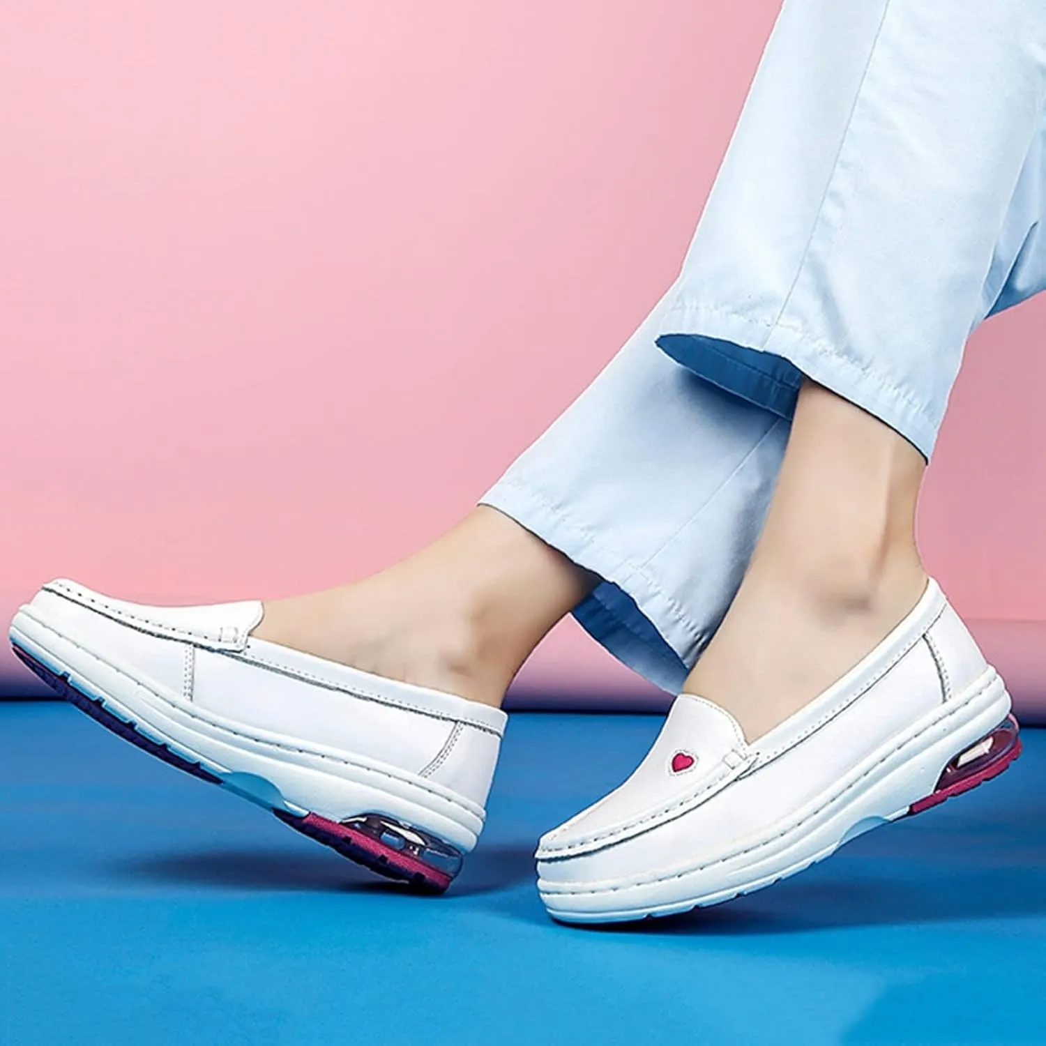 Women's Healthcare Nursing Shoes,Professional Lightweight Nurse Shoes with Soft Non-Slip Sole,Summer Comfortable Nonslip Oil Chef Work Shoes for Women Food Service