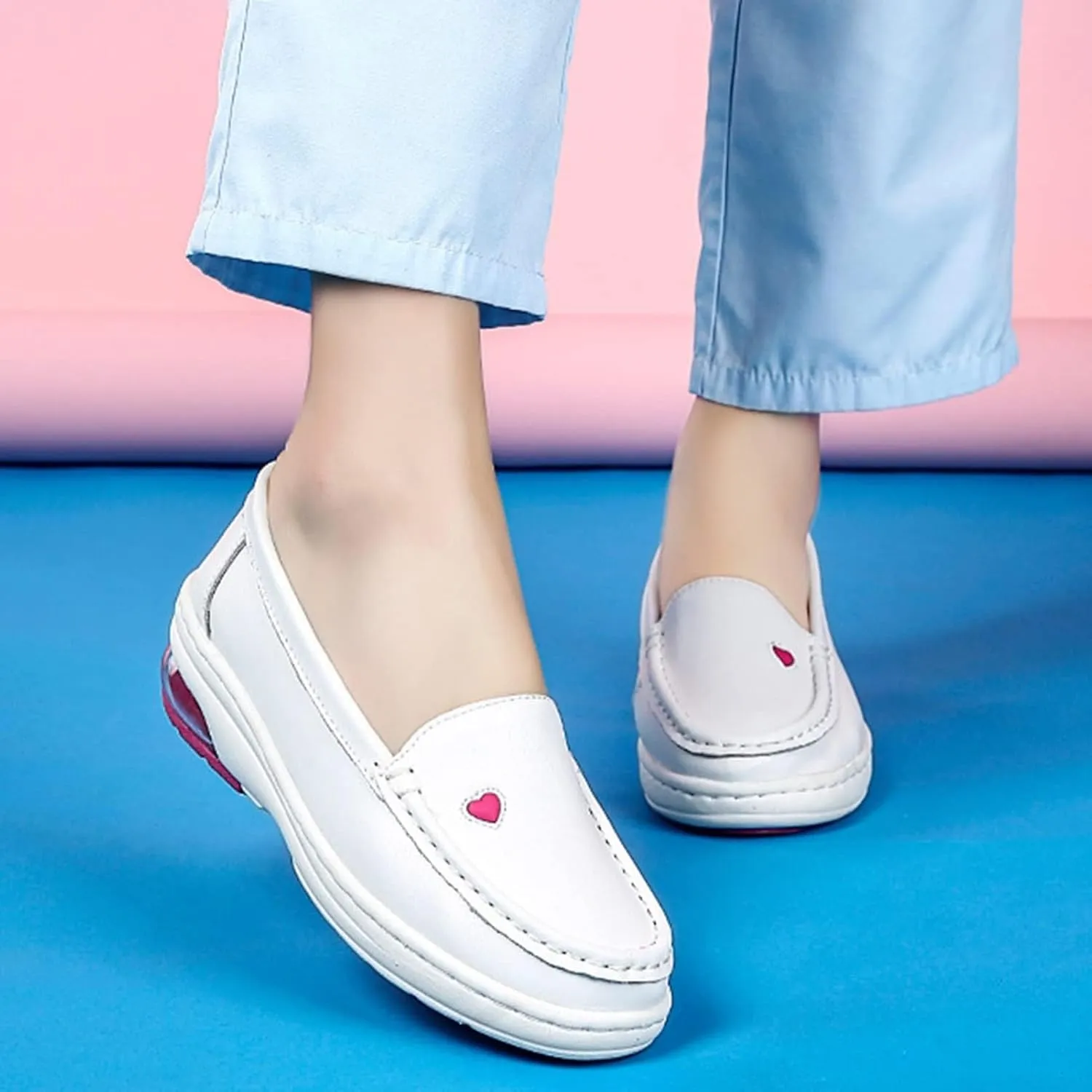 Women's Healthcare Nursing Shoes,Professional Lightweight Nurse Shoes with Soft Non-Slip Sole,Summer Comfortable Nonslip Oil Chef Work Shoes for Women Food Service