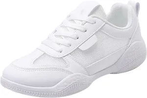 Womens Lace Up Sneakers Women Walking Tennis Shoes Non Slip Work Shoes Women Workout Men's Casual Shoes Fashion Sneakers White Tennis Shoe Cross Trainer Shoe