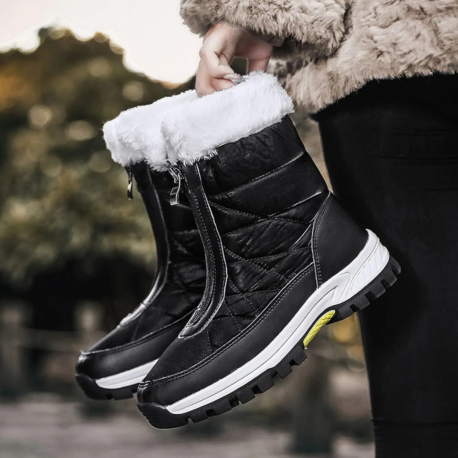 Womens Snow Boots Waterproof Insulated Size 7.5 Womens Winter Snow Boots Wide Women Winter Boot Womens Winter Fur Boots 8.5 Waterproof Womens Boots Size 11