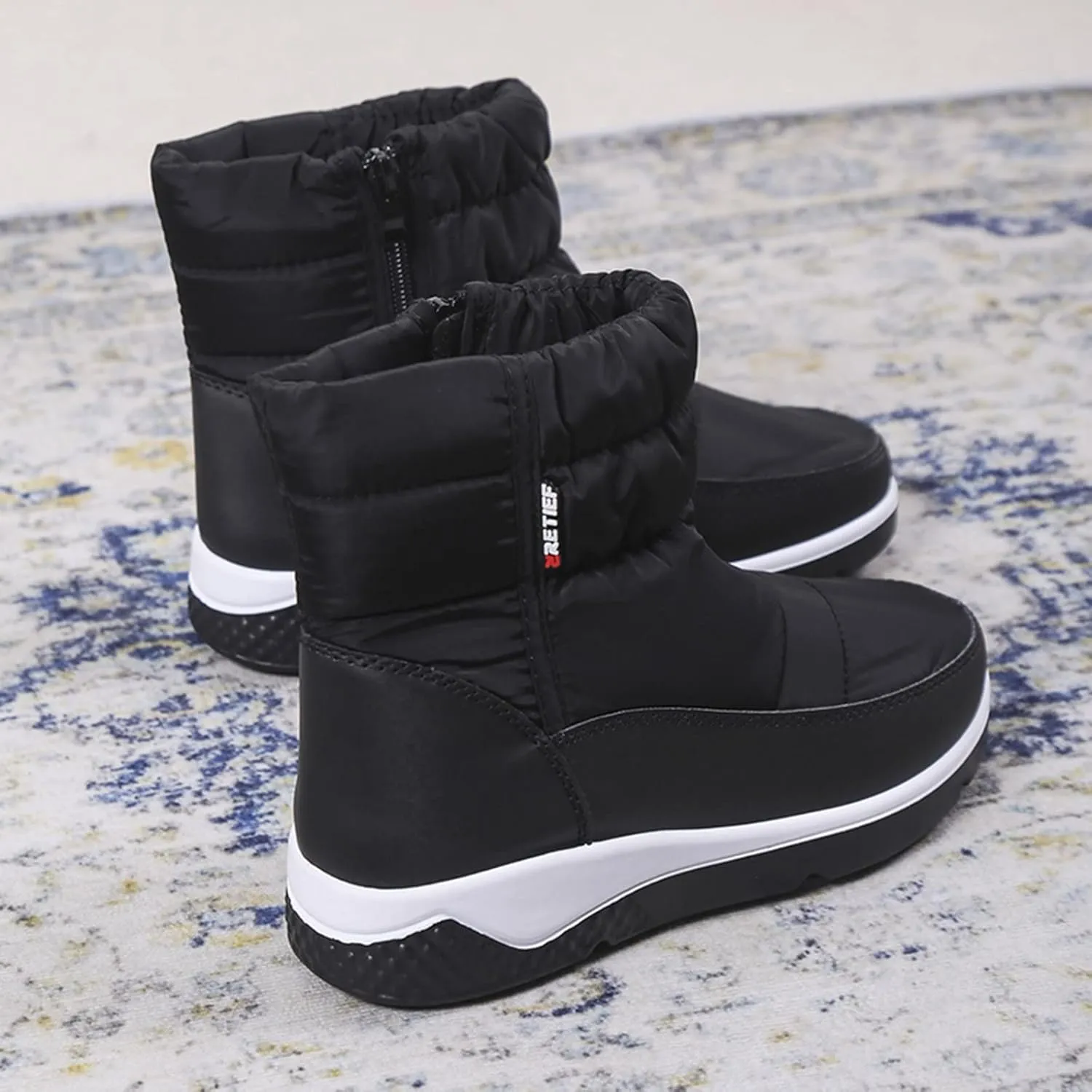 Womens Snow Boots Waterproof Insulated Wide Width Womens Winter Boots Wide Calf Womens Wide Width Snow Boots Waterproof Insulated Mid Calf Winter Boots for Women with Fur Botas Waterproof Para Mujer
