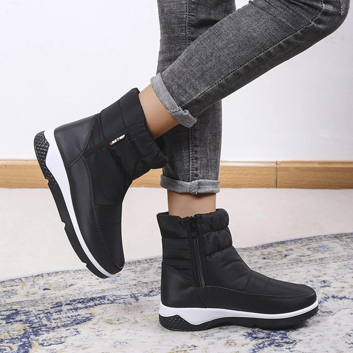 Womens Snow Boots Waterproof Insulated Wide Width Womens Winter Boots Wide Calf Womens Wide Width Snow Boots Waterproof Insulated Mid Calf Winter Boots for Women with Fur Botas Waterproof Para Mujer