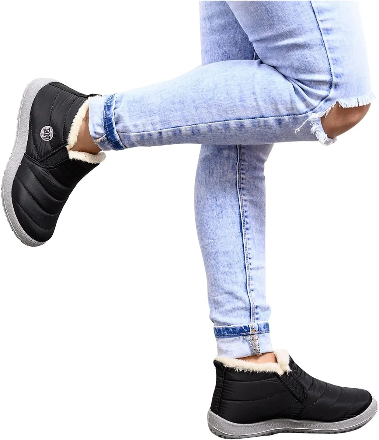 Womens Snow Boots Waterproof Slip on Women's Winter Waterproof Fur Lined Frosty Snow Boots Women's Winter Boots Wide Calf Zapatos Para La Nieve De Mujer Botas Contra El Agua Para Mujer